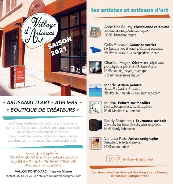 Des ateliers au Village d'Artisans d'Art